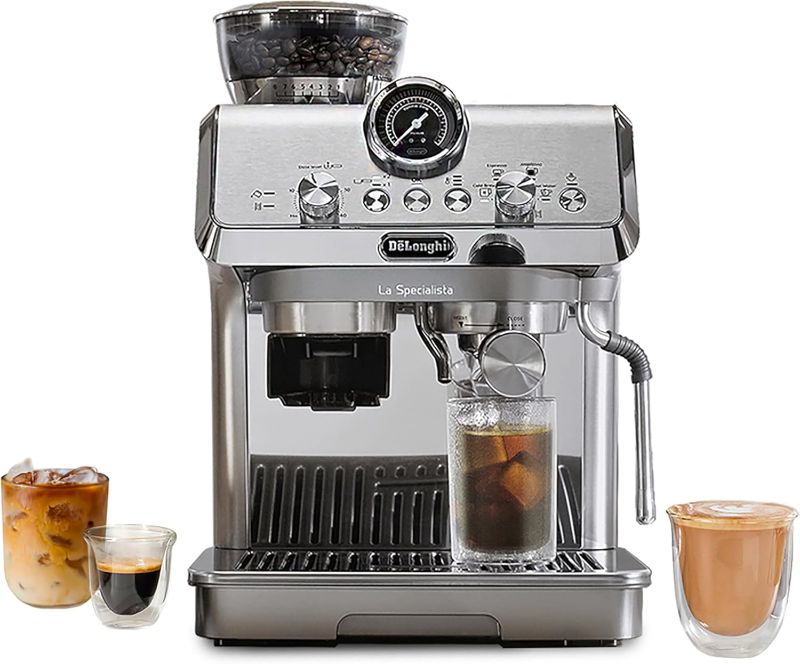 Photo 1 of ***LEAKS***PARTS ONLY***De'Longhi La Specialista Arte Evo Espresso Machine with Cold Brew, Manual Milk Frother, Barista Kit for Latte, Cappuccino, Built-in Grinder, EC9255M
