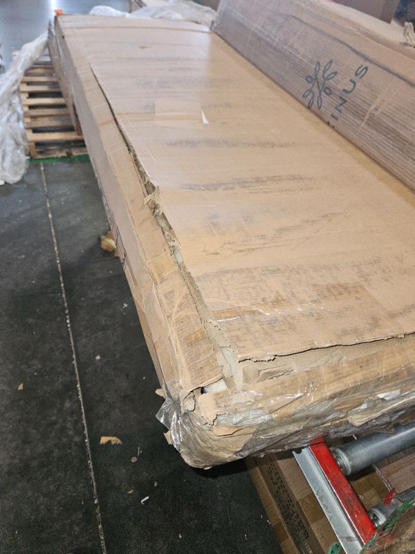 Photo 3 of **USED**
Queen Size Platform Bed Frame with Velvet Upholstered Headboard, Queen Bed Frame with Strong Wood Slats, Box Spring Optional, Mattress Foundation, Easy Assembly Beige Beige Queen