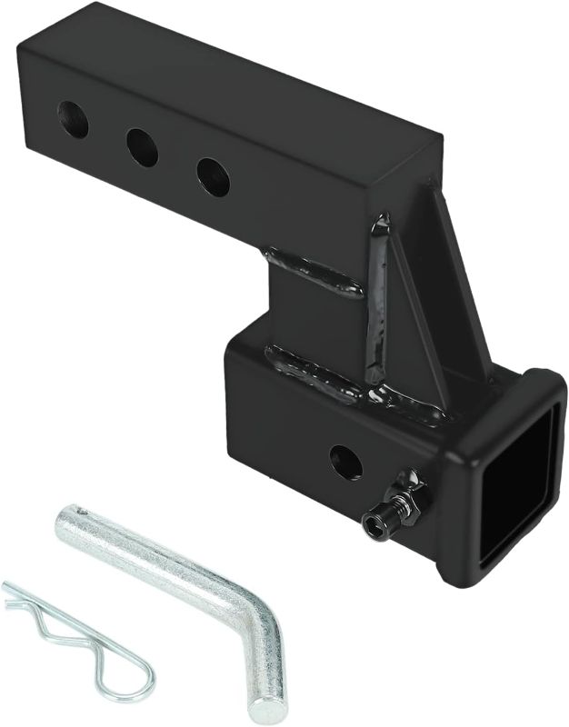 Photo 1 of 2" Hitch Receiver, Trailer Hitch Extender Riser Hitch Adapter with 4 inch Drop/Rise Attaches to Class 3 or 2 Hitch Receiver with Pin and Clip