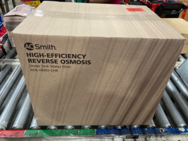 Photo 1 of AO Smith High-Efficiency Reverse Osmosis with SmartFlow™ Technology - Under Sink RO Water Filtration System w/Faucet & Compact Tank- Filters Chlorine & Other Contaminants - Chrome - AOS-Hero-CHR