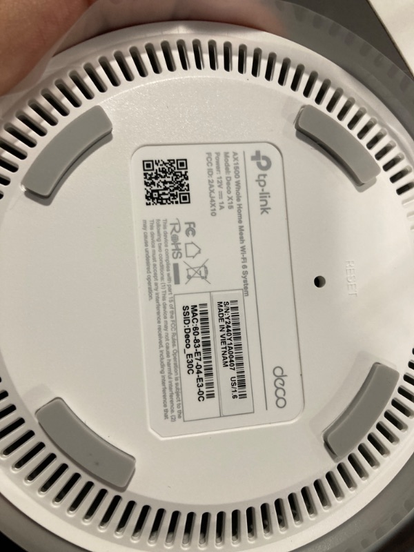 Photo 5 of ***ONE PART DOES NOT WORK***
TP-Link Dual-Band AX1500 WiFi 6 Mesh Wi-Fi System (Deco X15) | Replaces Routers and Extenders | Covers up to 5,600 sq.ft. | 2 Gigabit ports per unit, supports Ethernet Backhaul | 2024 Release (3-Pack)