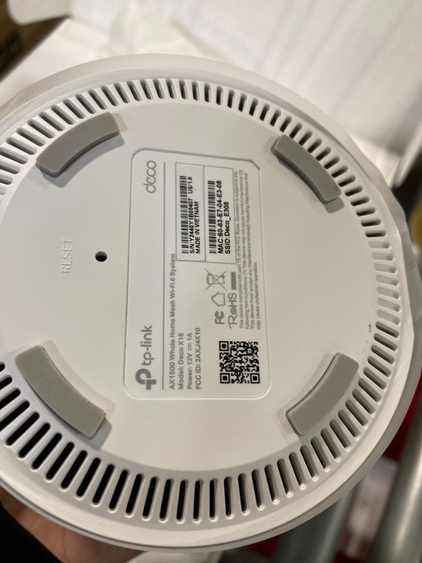 Photo 6 of ***ONE PART DOES NOT WORK***
TP-Link Dual-Band AX1500 WiFi 6 Mesh Wi-Fi System (Deco X15) | Replaces Routers and Extenders | Covers up to 5,600 sq.ft. | 2 Gigabit ports per unit, supports Ethernet Backhaul | 2024 Release (3-Pack)