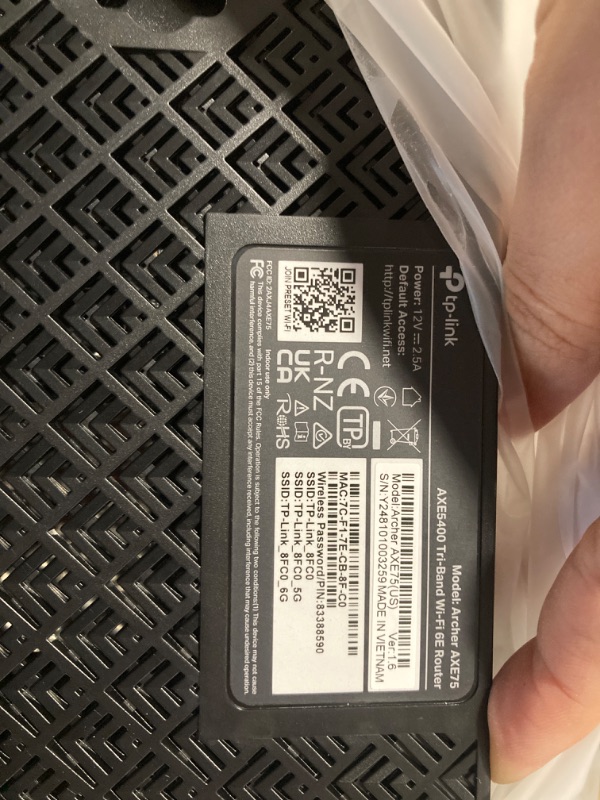 Photo 4 of ***FACTORY SEALED OPEN FOR INSPECTION***
TP-Link AXE5400 Tri-Band WiFi 6E Router (Archer AXE75)- Gigabit Wireless Internet Router