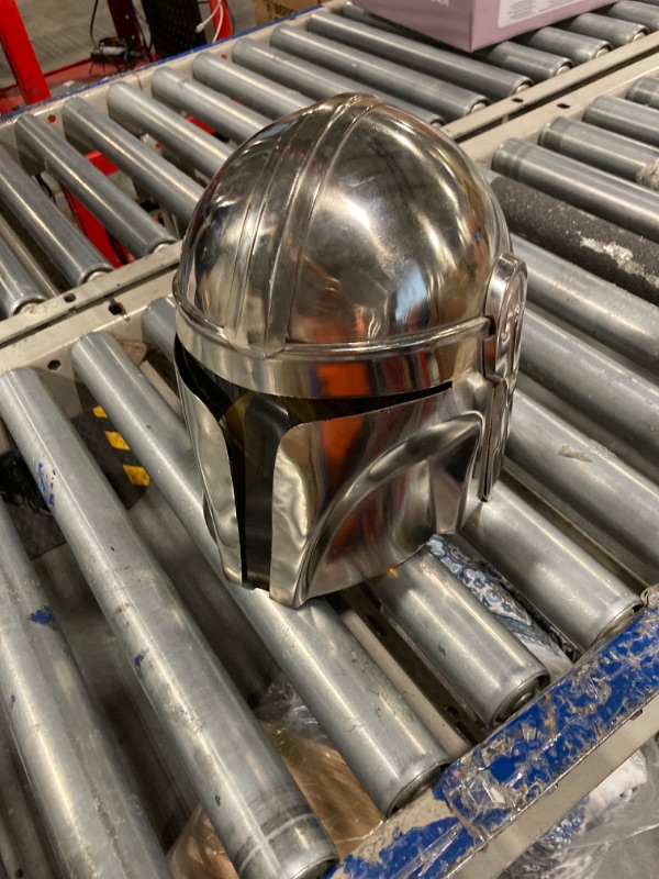 Photo 2 of ***USED****Lumberkart Deluxe Cosplay Mandalorian Helmet - Handcrafted Medieval Armor Headwear for Adults - Authentic Replica for Costume Enthusiasts