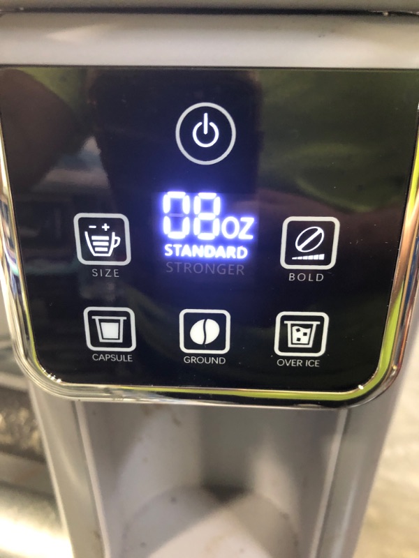 Photo 2 of ****VERY USED****KIDISLE Hot & Iced Coffee Maker with Bold Setting, Single Serve Coffee Maker for K Cup and Grounds, 6-14 Oz Brew Sizes, 50 Oz Removable Water Tank, One Cup Coffee Machine with Reusable Filter, Grey