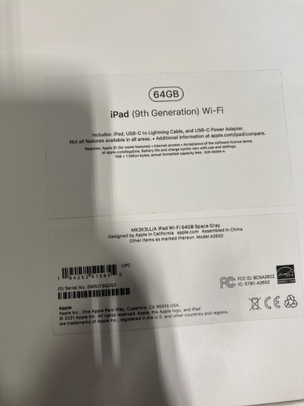 Photo 1 of ***USED****Apple iPad (9th Generation): with A13 Bionic chip