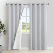 Photo 1 of 92 Inch Curtains Length, Blackout Thermal Insulated Curtains for2 Panels LIGHT GREY