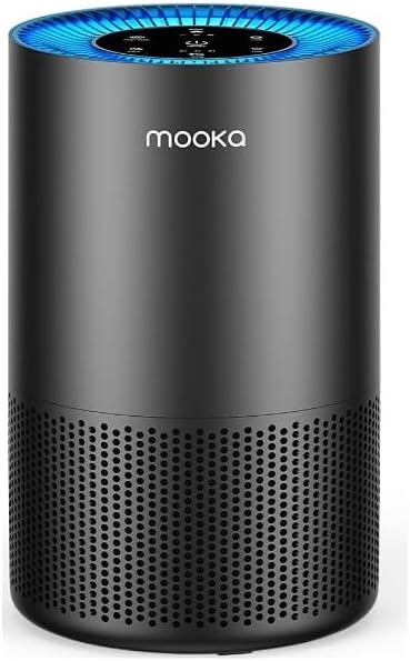 Photo 2 of Air Purifiers for Home Large Room Pets Up to 1300 Sq Ft, MOOKA H13 True HEPA Air Purifier Cleaner with 360° Air Inlet, Fragrance, 13dB Air Purifier for Bedroom Wildfire Smoke Pet Dust Pollen (Black)