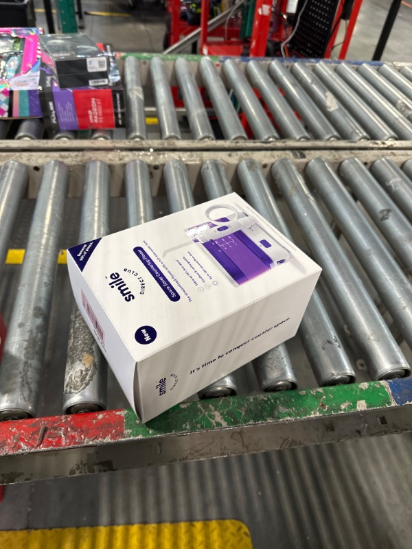 Photo 1 of SmileDirectClub Space Saver Countertop Water Flosser – Large Capacity Water Reservoir, 120 Seconds of Flossing Time, Cordless, Rechargeable, Oral Irrigator with 5 Modes, Travel Case and 2 Flosser Tips