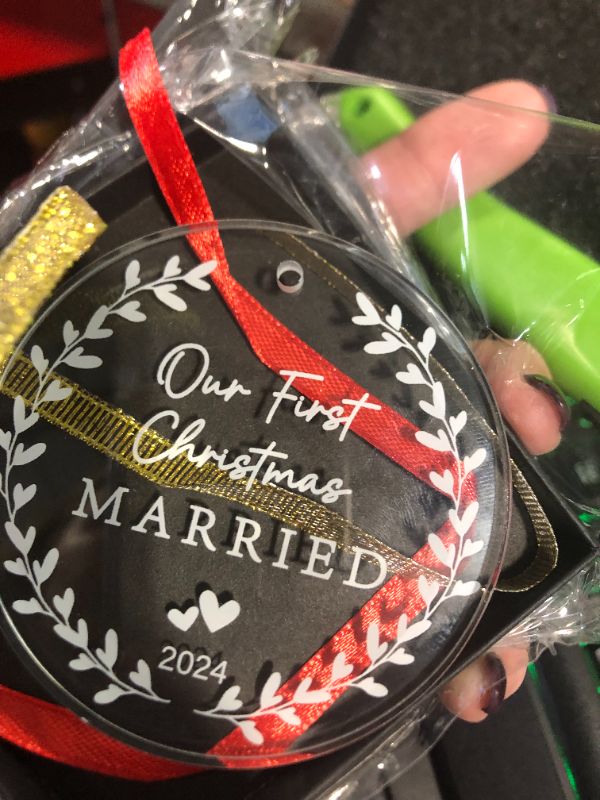 Photo 3 of ***USED***STOCK NOT EXACT****Our First Marrided Christmas Ornament, Wedding Gifts, Wedding Gifts for Couples 2024, Married Couple Gifts, Wedding Gifts for Newlyweds, Wedding Gifts for Bride - Bridal Shower Gifts 3 PCS