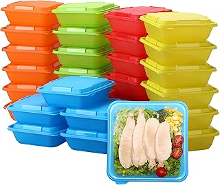 Photo 1 of [15 Pack Bento Box Plastic Reusable Food Storage Containers with Lids Lunch Meal Prep Container for Food
