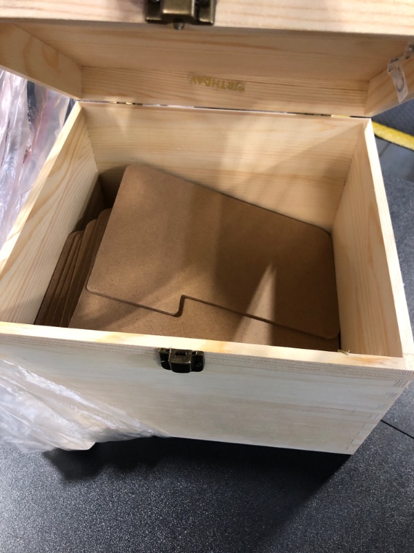 Photo 1 of 
(1-Pack) 10.8x7x8x5.7-Inch Large Unfinished Wooden Box with Hinged Lid & Front Clasp for DIY Art Project Crafts Woodcraft Keepsake - Easy to Stain Paint...