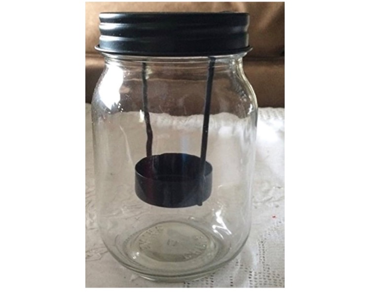 Photo 1 of Tea Light Mason Jar 16oz, Black Lid