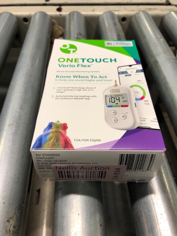 Photo 1 of OneTouch Verio Flex Blood Glucose Meter For Sugar Test Kit | Includes Blood Glucose Monitor, Lancing Device, 10 Sterile Lancets, and Carrying Case