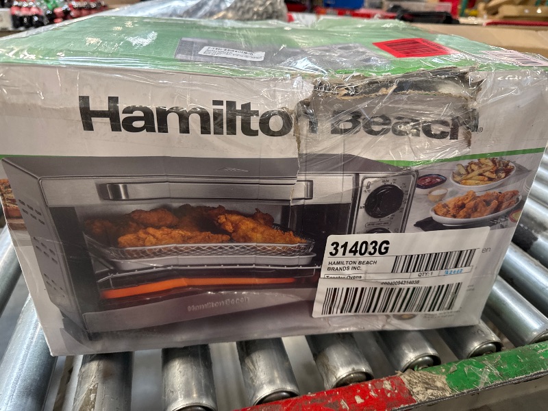 Photo 2 of ***DENTED***
Hamilton Beach Sure-Crisp Toaster Oven Air Fryer Combo, Fits 9” Pizza, 4 Slice Capacity, Powerful Circulation, Auto Shutoff, Stainless Steel (31403)