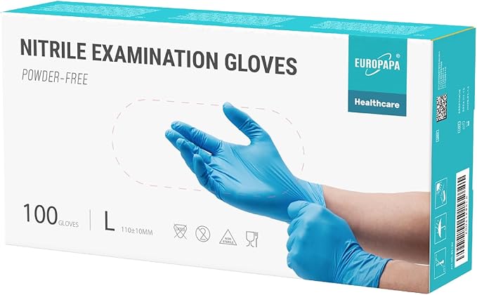 Photo 1 of  EUROPAPA Nitrile Examination Gloves, Pack of 100