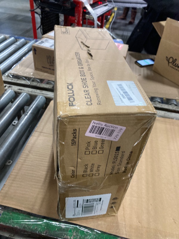 Photo 1 of Foluck Shoe Storage Box, 15 Pack Clear Plastic Stackable Shoe Organizer for Closet, Interlocking Design Shoe Container Bins for Sneakers, Foldable Shoe Rack with Lids, Black