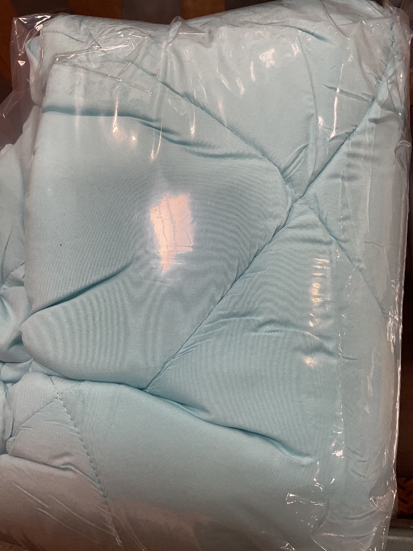 Photo 2 of Basic Beyond TWIN Comforter Set - Aqua Blue Comforter Set, Reversible Bed Comforter