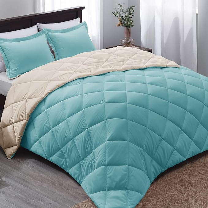 Photo 1 of Basic Beyond TWIN Comforter Set - Aqua Blue Comforter Set, Reversible Bed Comforter