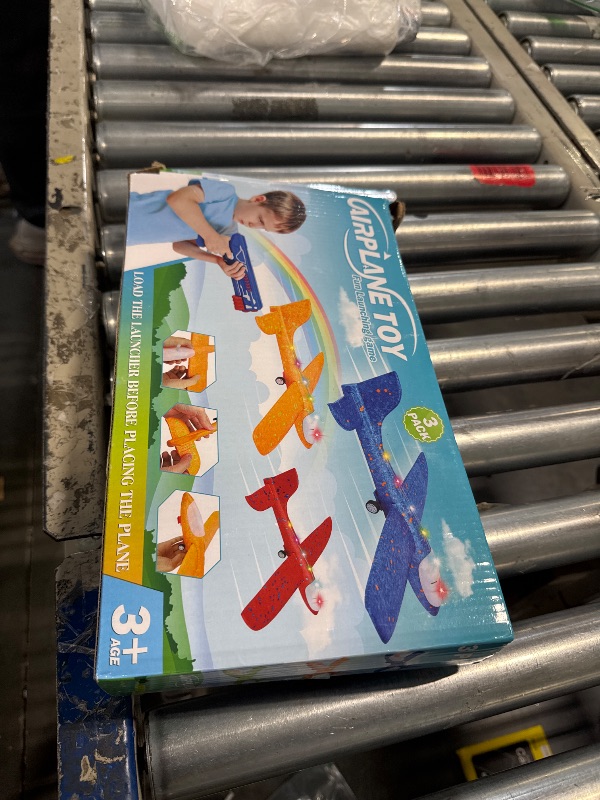 Photo 1 of 3 Pack Airplane Launcher Toy, 12.6" Foam Glider Led Plane, 2 Flight Mode Catapult Plane for Kids Outdoor Sport Flying Toys Gifts for 3 4 5 6 7 8 9 10 12 Year Old Boys Girls