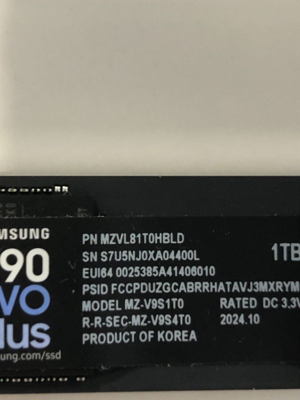 Photo 1 of SAMSUNG 990 EVO Plus SSD 1TB, PCIe Gen 4x4, Gen 5x2 M.2 2280, Speeds Up-to 7,250 MB/s, Upgrade Storage for PC/Laptops, HMB Technology and Intelligent Turbowrite 2.0, (MZ-V9S2T0B/AM)