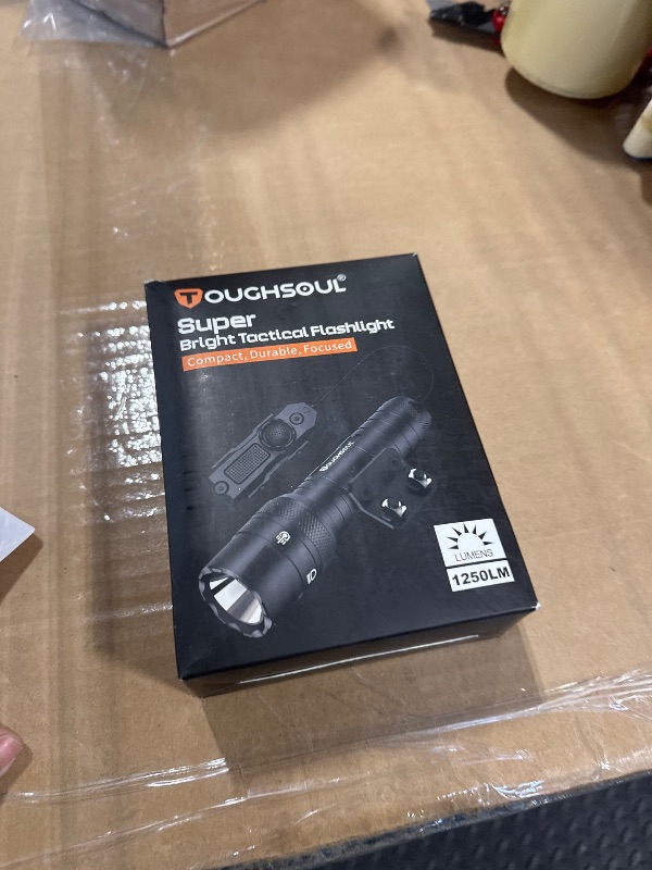 Photo 1 of TOUGHSOUL Mlok Green Laser Tactical Flashlight 1250 Lumens, Rechargeable Flashlight with Remote Pressure Switch LED Light with Rechargeable Batteries and Charger Included (Mlok-Light+Laser)