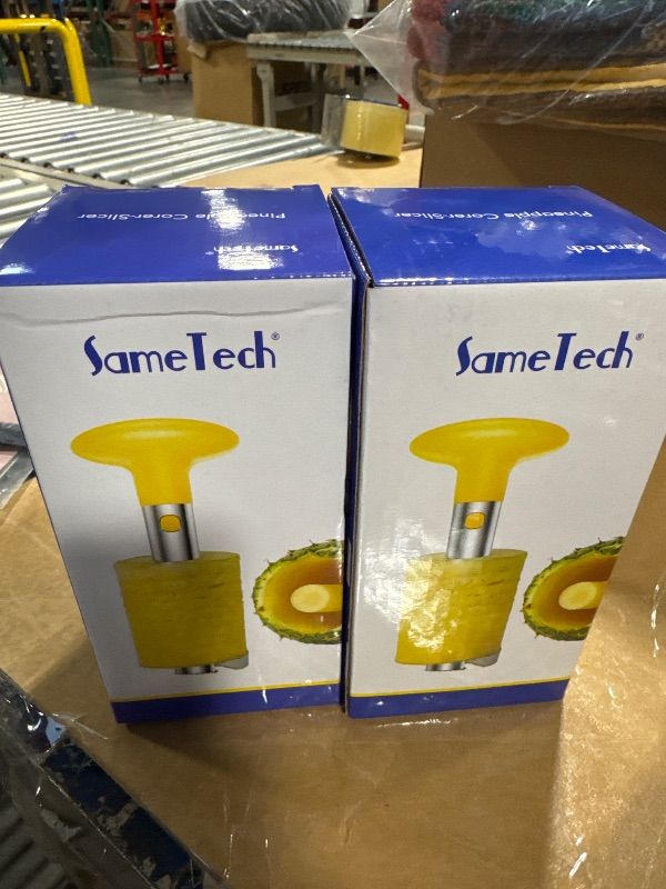 Photo 1 of 2 PACK *SameTech Easy Kitchen Tool Stainless Steel Fruit Pineapple Peeler Corer Slicer Cutter