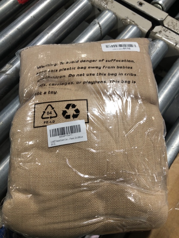 Photo 1 of LAMIT Extra Long Linen Curtains 108 Inches Long 2 Panels Set, Bedroom Faux Linen Textured Light Filtering Privacy Drapes Burlap Panels for Farmhouse/Living Room, 52 x 108 Inch, Natural Tan