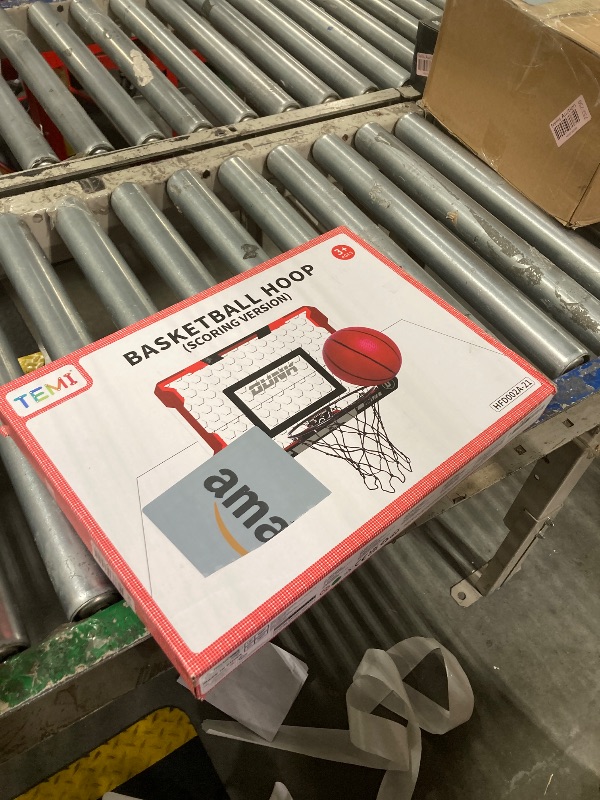 View 2 of TEMI Basketball Hoop Indoor, Mini Basketball Hoop with 4 Balls, Over The Door Basketball Hoop for Kids and Adults, Basketball Toys for Boys Girls Age 3 4 5 6 7 8 9 10 11 12 - Kids & Teens Gift Ideas