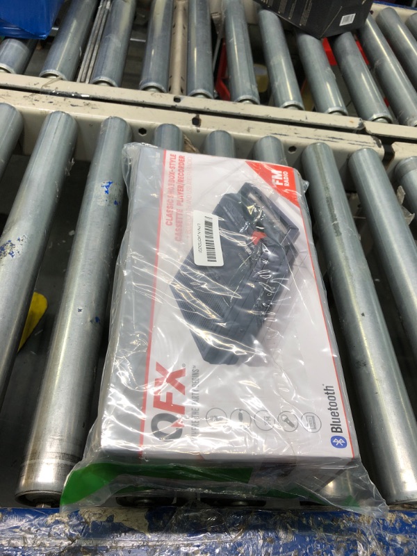 Photo 1 of QFX RETRO-39 Portable Shoebox USB to Cassette Tape Recorder, Analog Cassette Tape Deck with Built-in Microphone, 3.5" Bluetooth Speaker with FM Radio