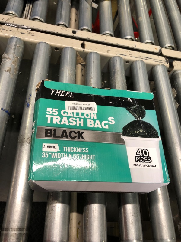 Photo 2 of 55-Gallon Heavy Duty Trash Bags: Large Black Garbage Bags for Contractor, Yard, Construction, Industrial, Commercial - (2.5 Mil, 35" x 55", 40 Counts)