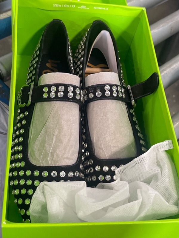 Photo 1 of Sam Edelman Michaela Mary Jane Flat Black Suede Gem 8 Medium