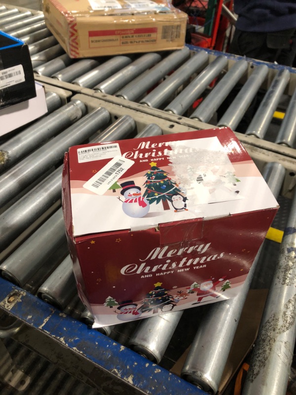 Photo 1 of 6 FT Christmas Inflatables Outdoor Decorations Climbing Santa Christmas Outdoor Decorations Weatherproof with Gift Box and Built-in LED Light for Xmas Party, Holiday Yard, Balcony, Lawn Decor