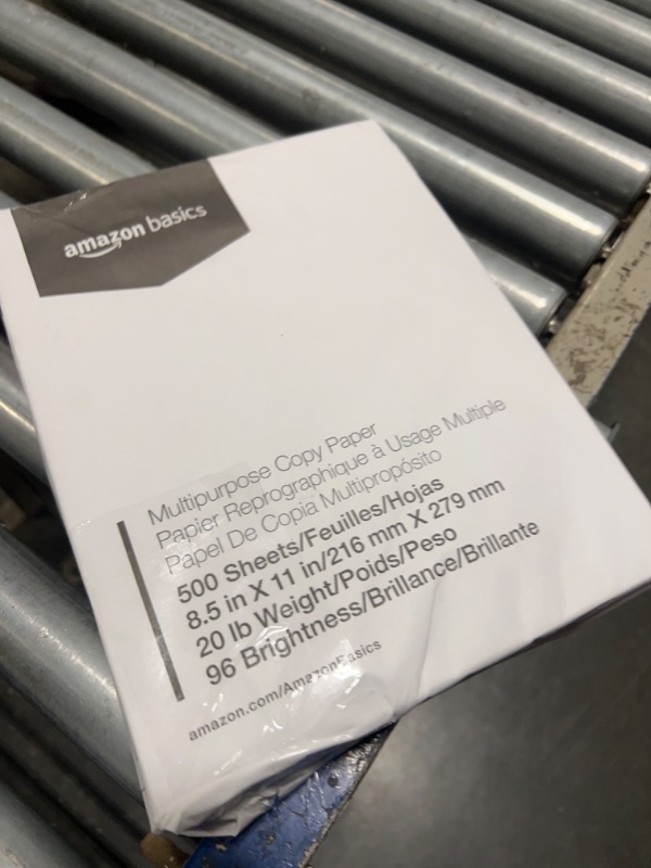 Photo 1 of Amazon Basics Multipurpose Copy Printer Paper, 20 Pound, White, 96 Brightness, 8.5 x 11 Inch, 1 Ream , 500 Sheets Total