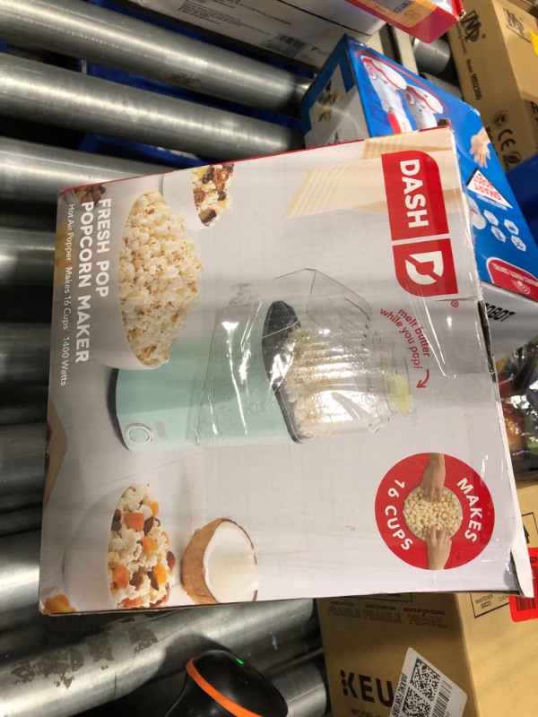 Photo 2 of **FOR PARTS ONLY** DASH Hot Air Popcorn Popper Maker with Measuring Cup to Portion Popping Corn Kernels + Melt Butter, 16 Cups - Aqua