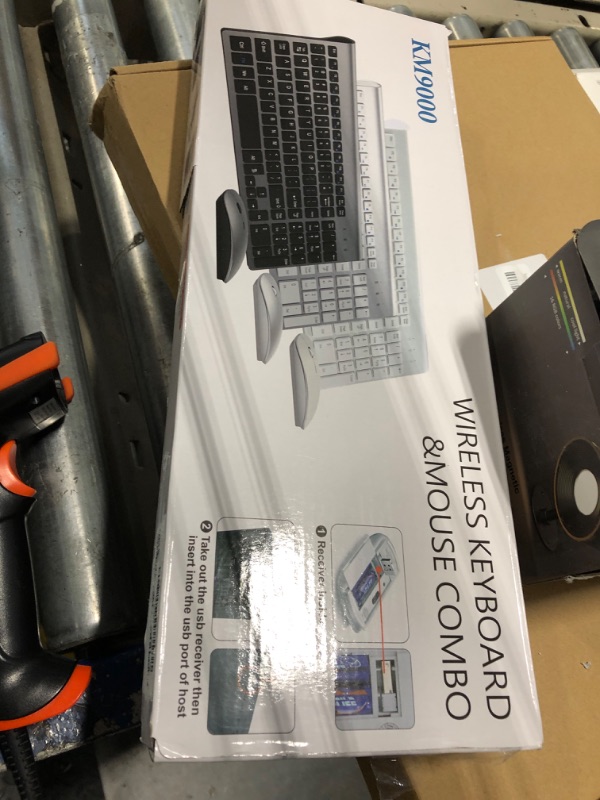 Photo 1 of Wireless Keyboard and Mouse Ultra Slim Combo, TopMate 2.4G Silent Compact USB 2400DPI Mouse and Scissor Switch Keyboard Set with Cover, 2 AA & 2 AAA Batteries,for PC/Laptop/Windows/Mac-Rose Gold White