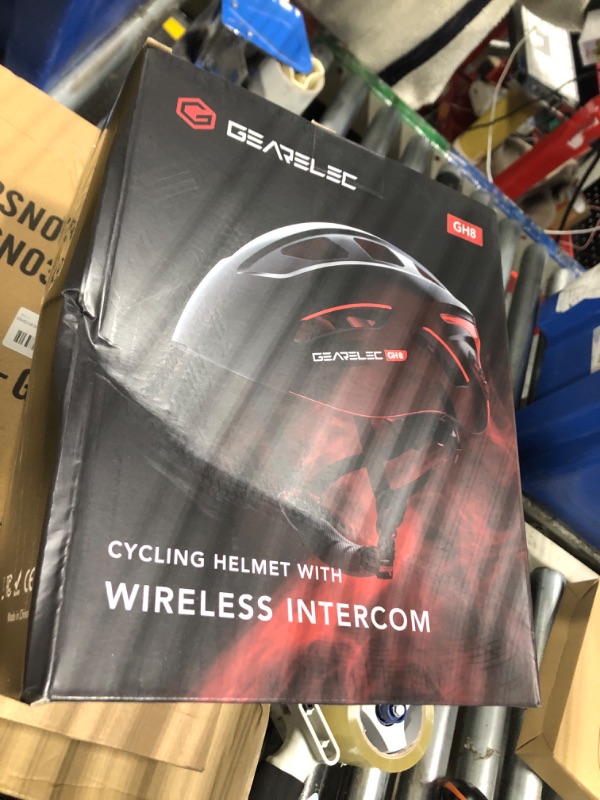 Photo 1 of GEARELEC Bluetooth Smart Bike Helmet ?2-8 Riders Full-Duplex Intercom??Hi-Fi Speaker & Mic?, Road Bike Helmet Fit Size: 21.25-24.8 in., Bright Tail Light, CE & CPSC, Bike Helmet Adult Men Women -Black