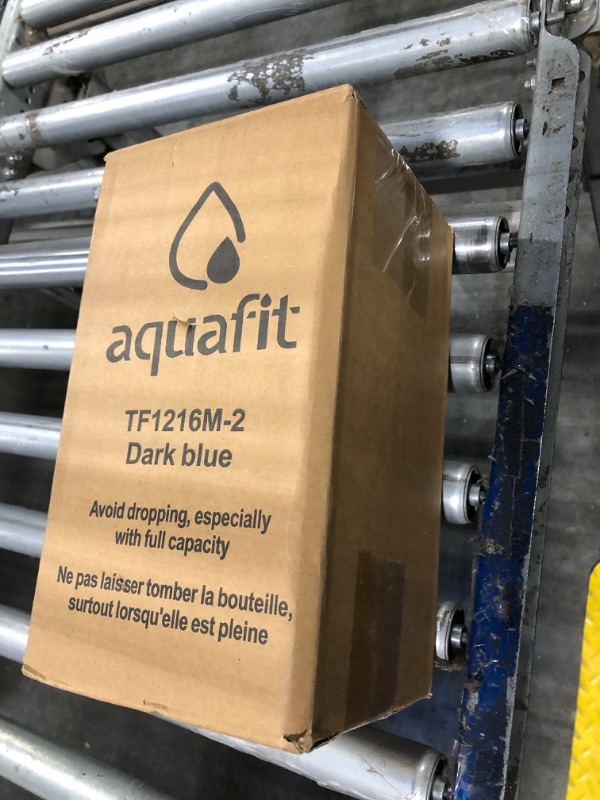 Photo 1 of AQUAFIT Half Gallon Water Bottle with Time Marker - Straw & Chug Lid - BPA Free Big Water Bottle with Straw - Gym Water Bottle with Handle - Motivational Half Gallon Water Jug (64 oz, Blue)