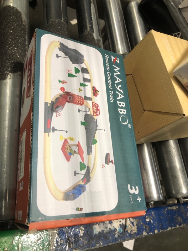 Photo 1 of Toy Train Set Remote Control Locomotive Train, Motorized Train for Wooden Track, Electric Train and Tunnel with Sound & Lighting Effect, Magnetic Trains Compatible with Thomas, Brio, Chuggington