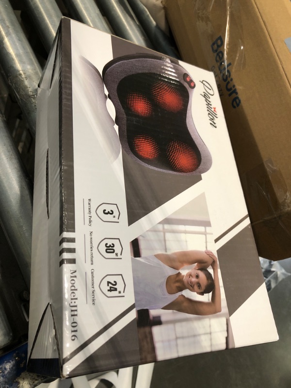 Photo 1 of Papillon Shiatsu Back and Neck Massager with Heat, Deep Tissue Kneading,Electric Massage Pillow for Back,Shoulders,Legs,Foot,Body Muscle Pain Relief,Use at Home,Car,Office