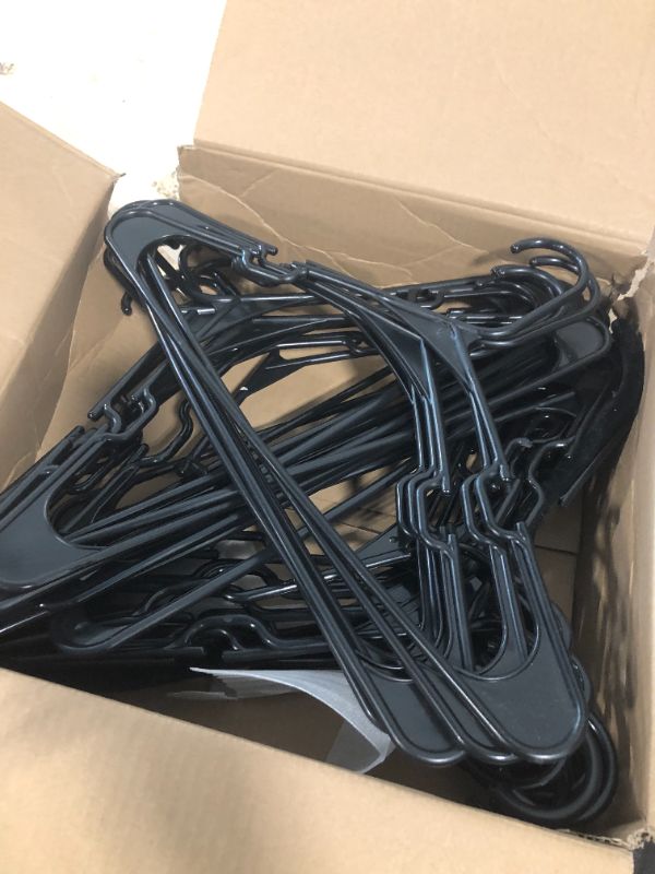 Photo 1 of  PVC Coating Sweater Hangers,Dress Suit Coat Hangers,Shoulder Bump Free Golf T Shirts Clothes Hangers (Black Color 20 Pack)