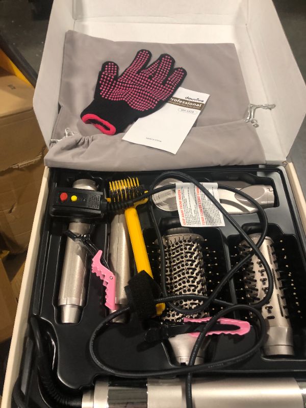 Photo 3 of ***USED***6 in 1 Hair Air Styler, Ionic Hair Dryer Brush 110,000 RPM High-Speed Frizz- Free Hot-Air Auto Wrap Curlers, Multi Hair Styler, Blow Dryer for Fast Drying Straightening Volumizing Curling Styling