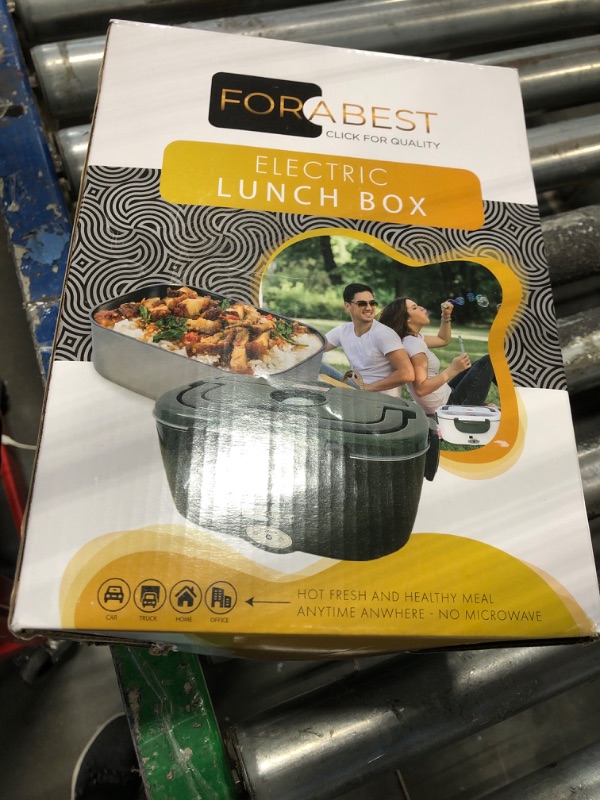Photo 1 of FORABEST Electric Lunch Box for Adults with 2 Stainless Steel Containers, Fast 80W Heated Lunch Box for Adult 12/24/110/220V Portable Food Warmer Lunch Box for Car,Truck,Office 1.5L Durable Leakproof