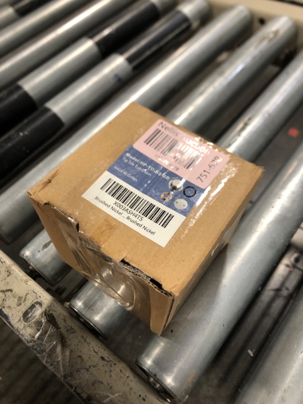 Photo 1 of Brushed Nickel Tub Drain Tip-Toe Tub Trim Set Conversion Kit Assembly, Hidrop Bathtub Drain Replacement Trim Kit with 2-Hole Overflow Faceplate and Universal Fine/Coarse Thread, Brushed Nickel