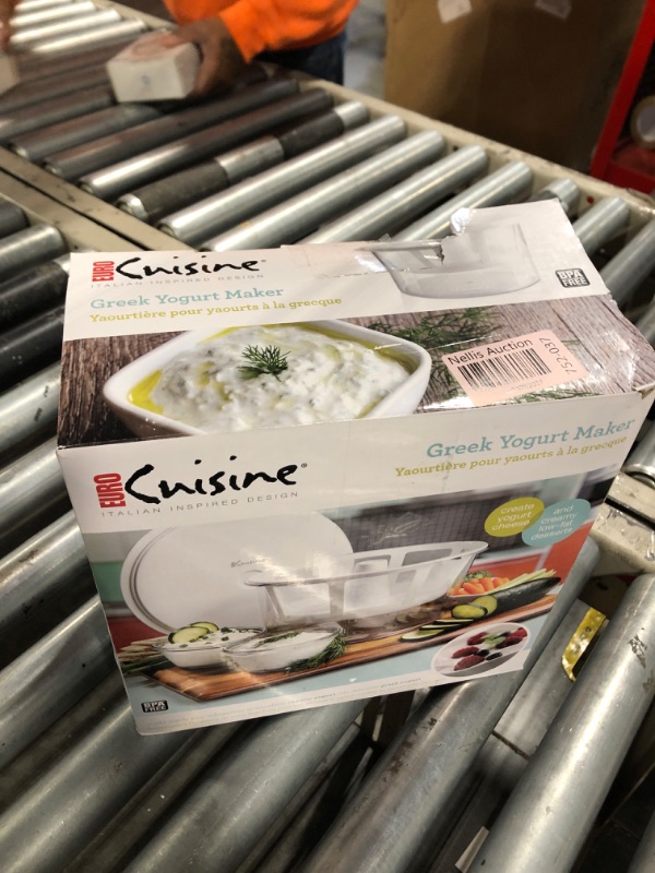 Photo 1 of (***Strainer Damaged***) Euro Cuisine GY50 Greek Yogurt Maker with Ultra Fine Mesh Strainer Basket, BPA Free, Patented Greek Yogurt Strainer for Homemade Greek Yogurt (White)