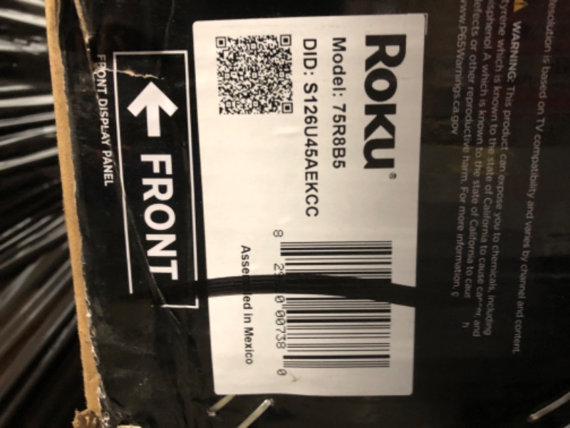 Photo 1 of Roku Smart TV – 75-Inch Pro Series 4K QLED RokuTV with Backlit Roku Voice Remote Pro, Dolby Vision IQ, 120Hz Refresh Rate – Live Local News, Sports, Gaming