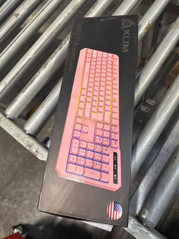 Photo 1 of KLIM Chroma Wireless Gaming Keyboard RGB - New Version 2024 - Long-Lasting Rechargeable Battery - Quick and Quiet Typing - Water Resistant Backlit Wireless Keyboard for PC PS5 PS4 Xbox One Mac - Pink