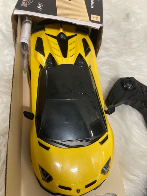 Photo 3 of AEROQUEST Remote Control Car for Lamborghini, Officially Licensed 1:16 Scale Lambo Hobby Rc Cars with Headlight, 2.4GHz Race Car Toys for Boy Girl 4-12 Years Old, 12Km/h, Birthday Gift