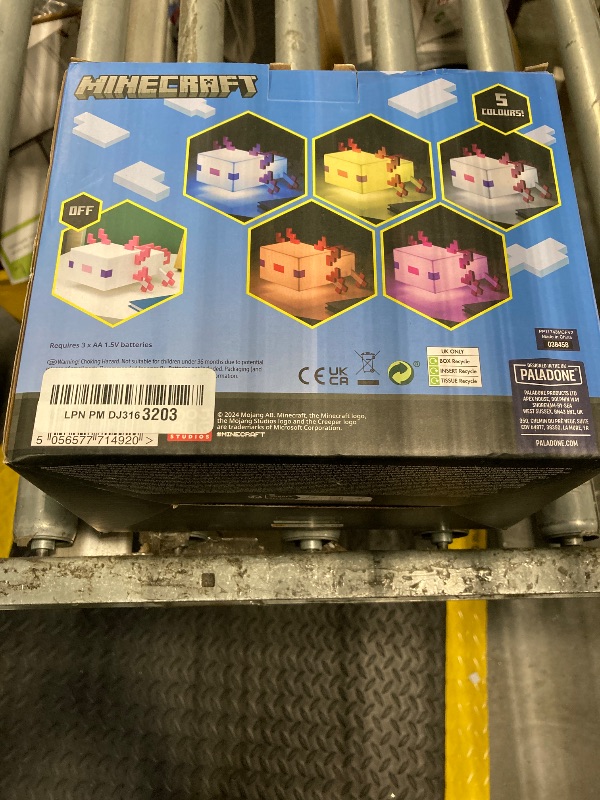 Photo 1 of Paladone Minecraft Axolotl Light, Five Color Modes, Minecraft Lamp to Decorate Your Gaming Desk or Night Stand