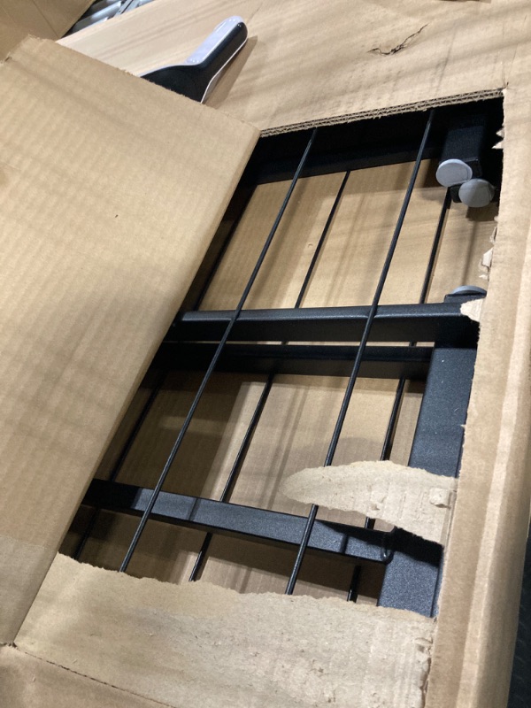 Photo 1 of Amazon Basics Bed Frame with Storage, Foldable Metal Platform, Sturdy Steel, No Box Spring Needed, 14-inch High, Tool-Free Setup, Twin Size, Black